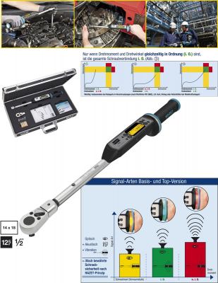 HAZET Elektronischer Drehmoment- / Drehwinkel-SchlüsselTOP-Version 7292-2ETAC   Einsteck-Vierkant 14 x 18 mm, 1/2" Nm min-max: 20 - 200
