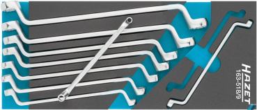HAZET Double box-end wrench set 163-518/9 ∙ Outside 12-point traction profile ∙ Number of tools: 9