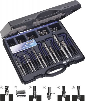 HAZET Gewinde-Reparatur-Sortiment 842N-512/130   Anzahl Werkzeuge: 130