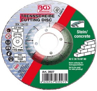 Trennscheibe für Stein 115 x 2,5 mm, Type 42  BGS-3927 PRO+