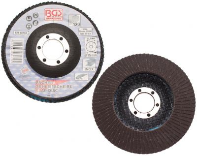 Fächer-Schleif-Scheibe, Ø 115 mm, Körnung 120 BGS-3972 PRO+