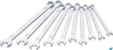 HAZET Combination wrench, extra long, slim design 600LG/10 ∙ Outside 12-point traction profile ∙ Number of tools: 10