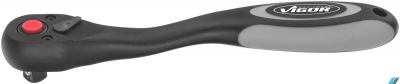 VIGOR Reversible ratchet V6038 ∙ Square, solid 10 mm (3/8 inch) ∙ Total length: 198 mm