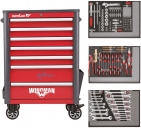 CAROLUS Werkstattwagen Wingman mit Werkzeugsatz 2250.3802, 132-tlg. mit 7 Schubladen